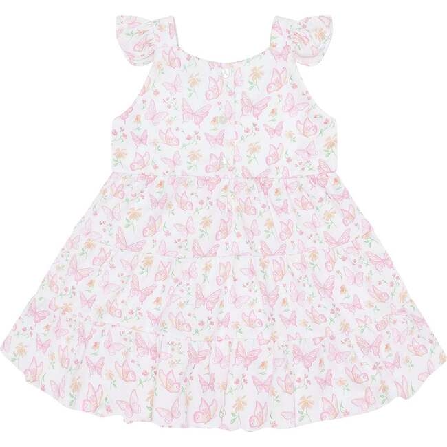 Butterflies Print Ruffle Dress