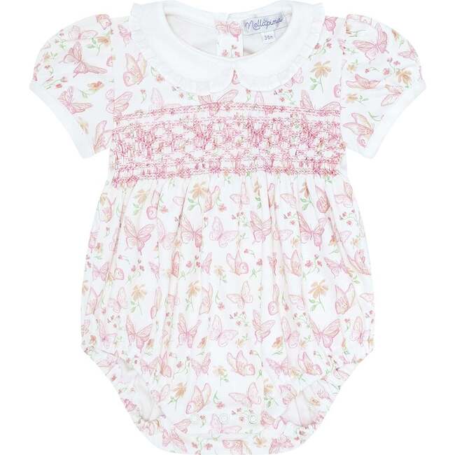 Butterflies Print Smocked Bubble