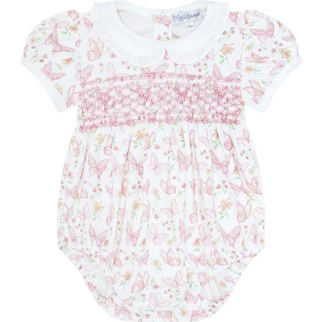Butterflies Print Smocked Bubble - Rompers - 4