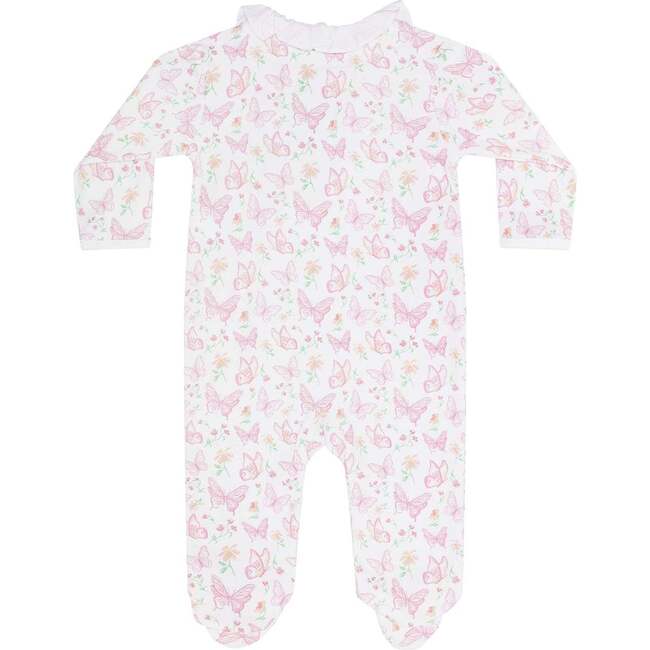 Butterflies Print Crossover Footie - Footie Pajamas - 2