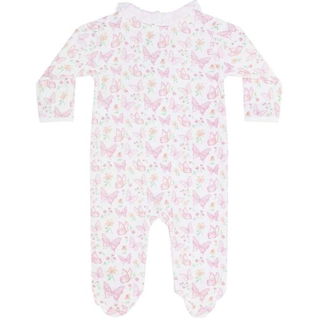 Butterflies Print Crossover Footie - Footie Pajamas - 3