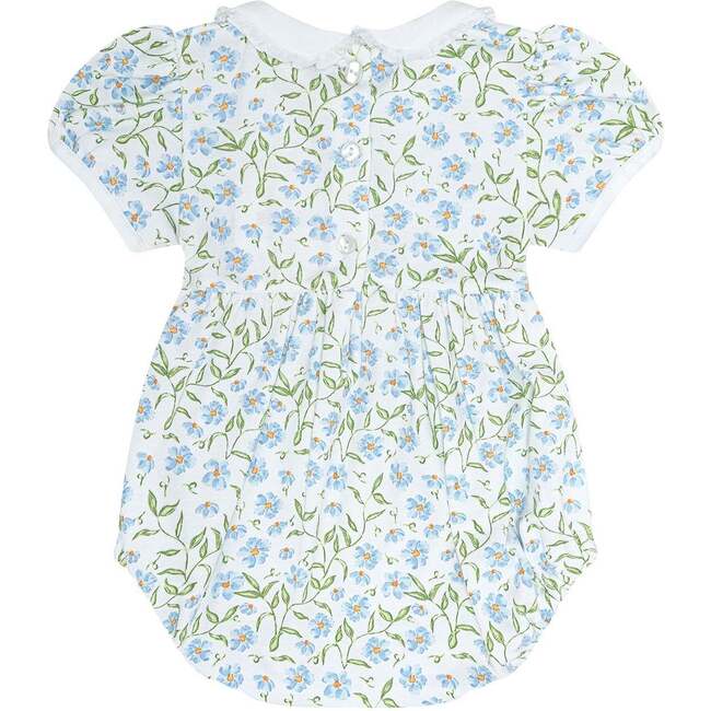 Blue Vines Print Smocked Bubble - Rompers - 2