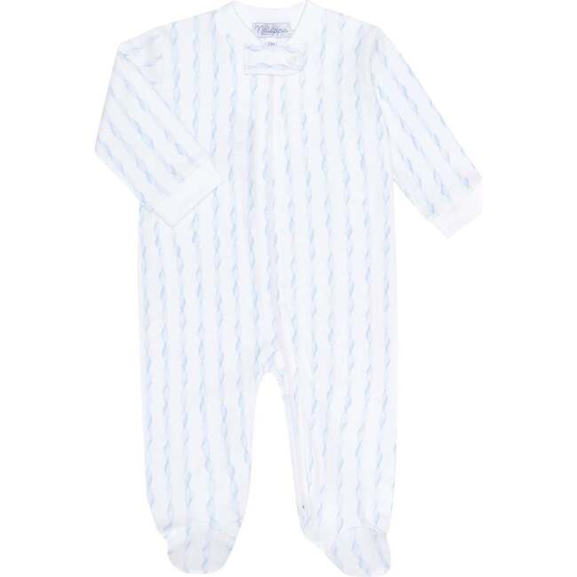 Blue Twirls Zipper Footie