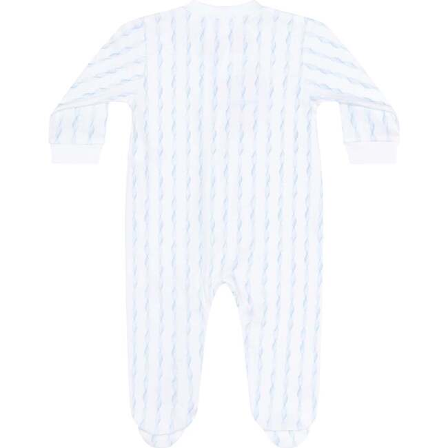Blue Twirls Zipper Footie - Footie Pajamas - 2