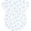 Blue Heart Print Smocked Bubble - Rompers - 2