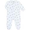 Blue Heart Print Zipper Footie - Footie Pajamas - 4