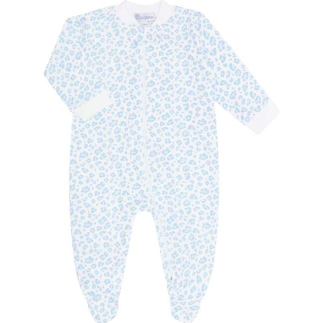 Blue Cheetah Print Zipper Footie