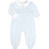 Blue Cheetah Print Smocked Footie - Footie Pajamas - 1 - thumbnail