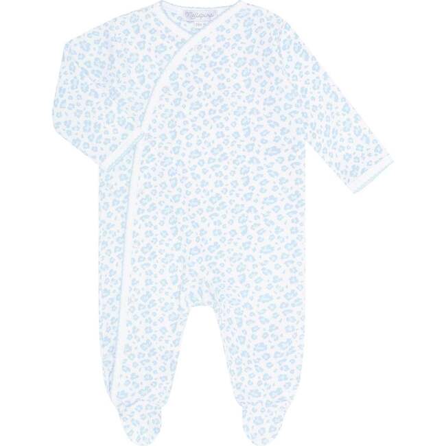 Blue Cheetah Print Crossover Footie