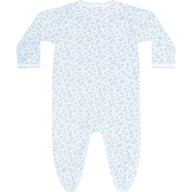 Blue Cheetah Print Crossover Footie - Footie Pajamas - 2
