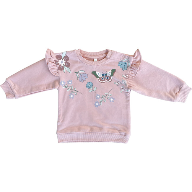 Ruffle Sweatshirt Misty Rose Butterfly