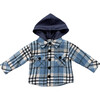 Hooded Shacket Blue Plaid - Jackets - 1 - thumbnail
