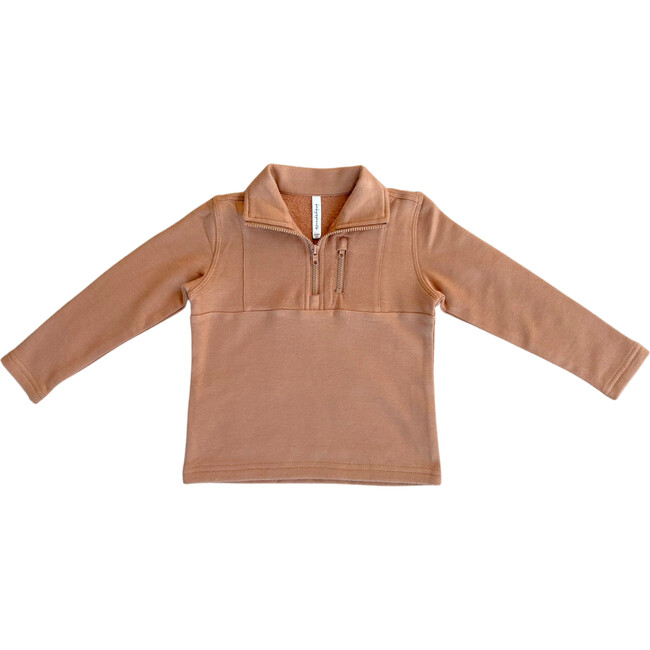 Boy's 3/4 Fleece Zip Sweatshirt Caramel