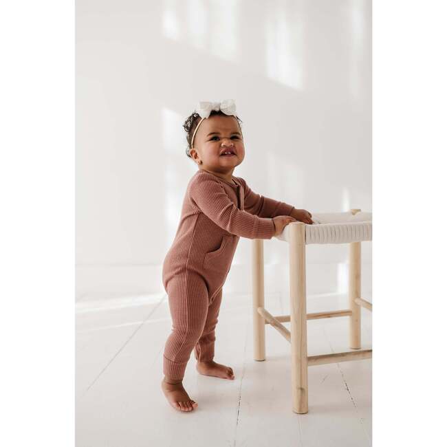 Waffle Romper Caramel Stripe - Rompers - 5