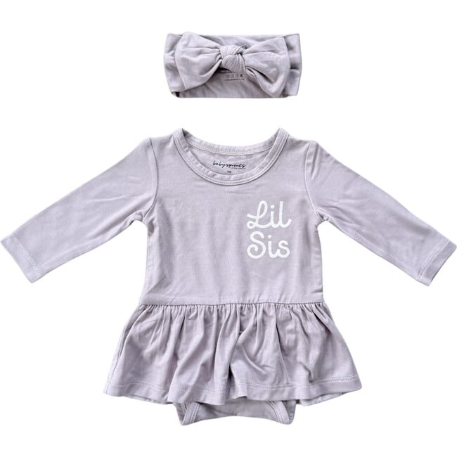 Girl's Bodysuit Dress Set Lil Sis