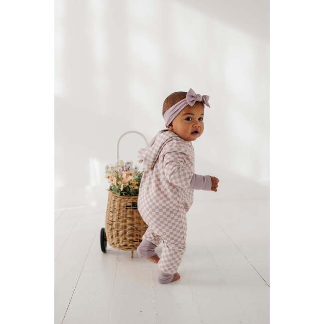 Terry Zip Romper Fern Checkered - Rompers - 2