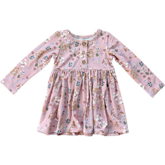 Long Sleeve Henley Dress Unicorn