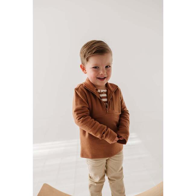 Boy's 3/4 Fleece Zip Sweatshirt Midnight - Sweatshirts - 4