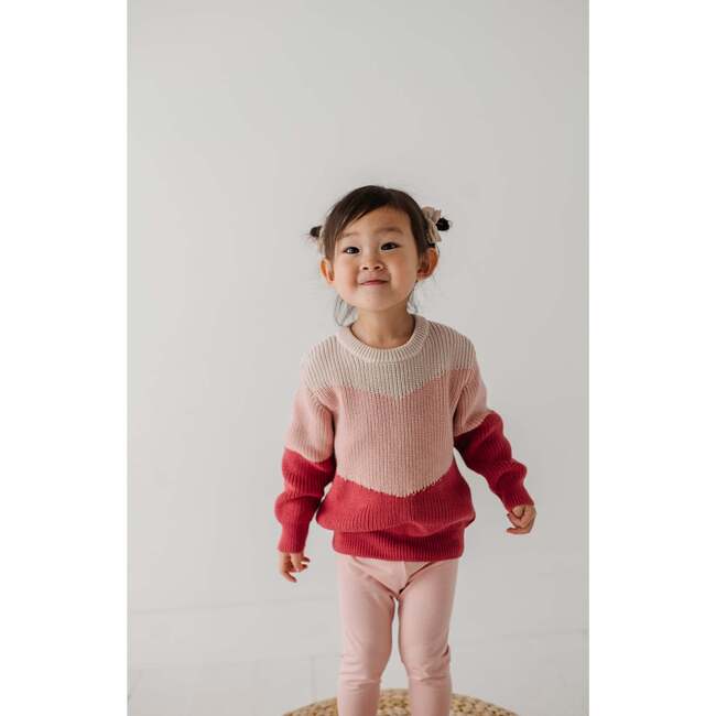 Colorblock Knit Sweater Misty Rose - Sweaters - 5