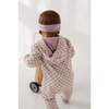 Terry Zip Romper Fern Checkered - Rompers - 4
