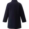 Velvet Trim Dress Coat, Navy - Coats - 2