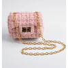 Tweed Cross Body Bag, Pink - Bags - 2