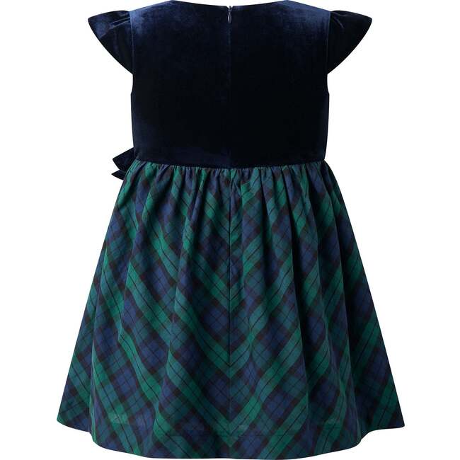 Velvet Blackwatch Check Party Dress, navy - Dresses - 2