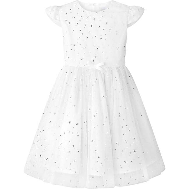 Star Tulle Party Dress, White