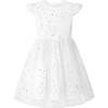 Star Tulle Party Dress, White - Dresses - 1 - thumbnail