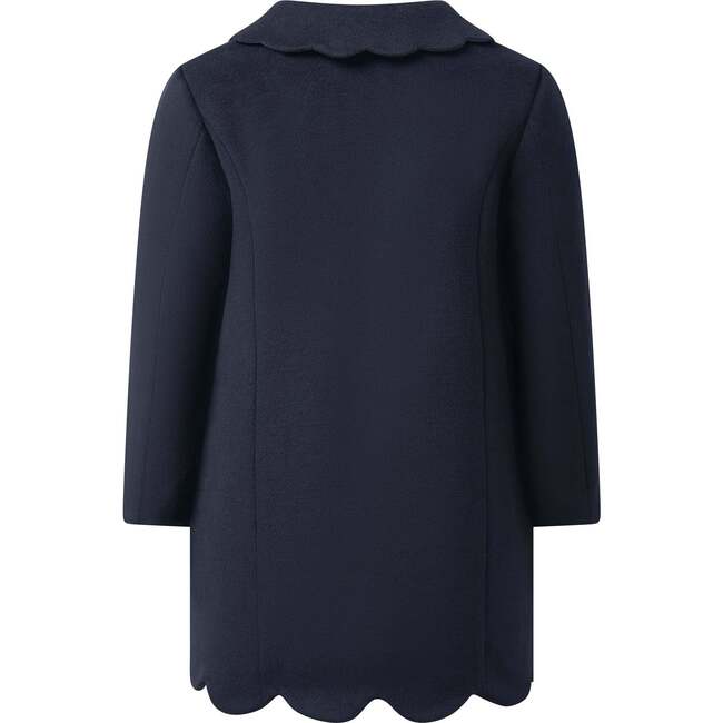 Scalloped Dress Coat, Navy - Coats - 2