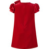 Satin Bow Velvet Dress, Red - Dresses - 2
