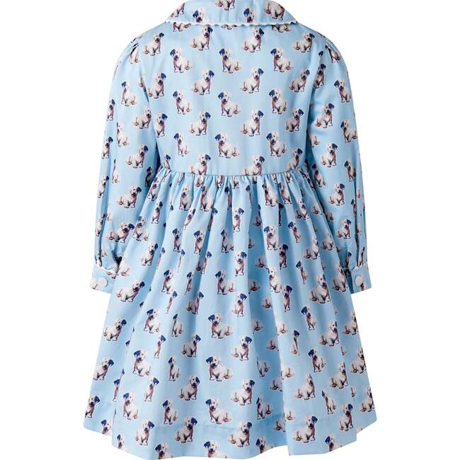 Puppy Button-Front Dress, Blue - Dresses - 2