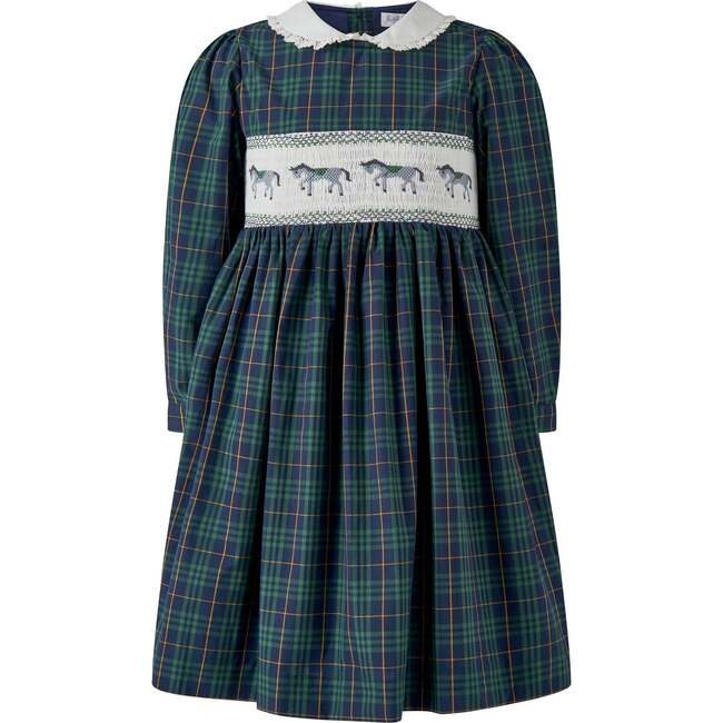 Pony Smocked Dress, Green