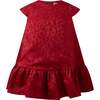 Petal Damask Drop Hem Dress, Red - Dresses - 1 - thumbnail