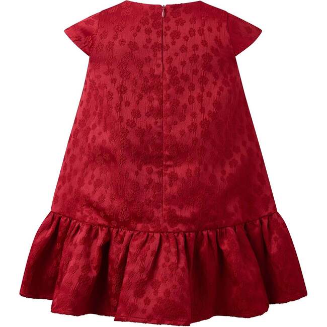Petal Damask Drop Hem Dress, Red - Dresses - 2