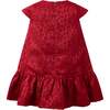 Petal Damask Drop Hem Dress, Red - Dresses - 2