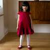 Petal Damask Drop Hem Dress, Red - Dresses - 3