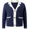 Knit Blazer, Navy - Cardigans - 1 - thumbnail