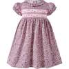 Floral Smocked Dress and Bloomers, Purple - Dresses - 1 - thumbnail