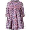 Floral Smocked Button-Front Dress & Bloomers, Navy - Dresses - 1 - thumbnail