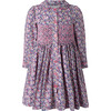 Floral Smocked Button-Front Dress, Navy - Dresses - 1 - thumbnail