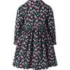 Floral Smocked Button Front Dress, Black - Dresses - 2