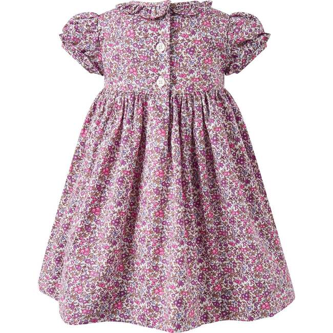 Floral Smocked Dress and Bloomers, Purple - Dresses - 2