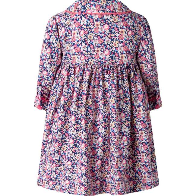 Floral Smocked Button-Front Dress & Bloomers, Navy - Dresses - 2