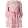 Floral Scalloped Collar Dress, Pink - Dresses - 1 - thumbnail