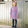 Floral Smocked Button-Front Dress, Navy - Dresses - 3
