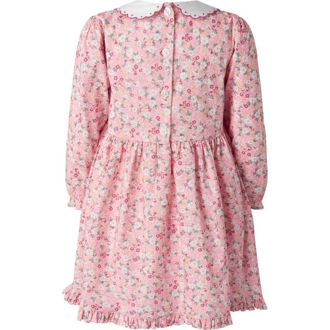Floral Scalloped Collar Dress, Pink - Dresses - 2