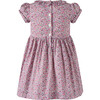 Floral SS Smocked Dress, Purple - Dresses - 2