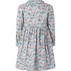 Floral LS Button-Front Dress, Blue - Dresses - 2