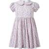 Floral Frill Front Dress, Pink - Dresses - 1 - thumbnail